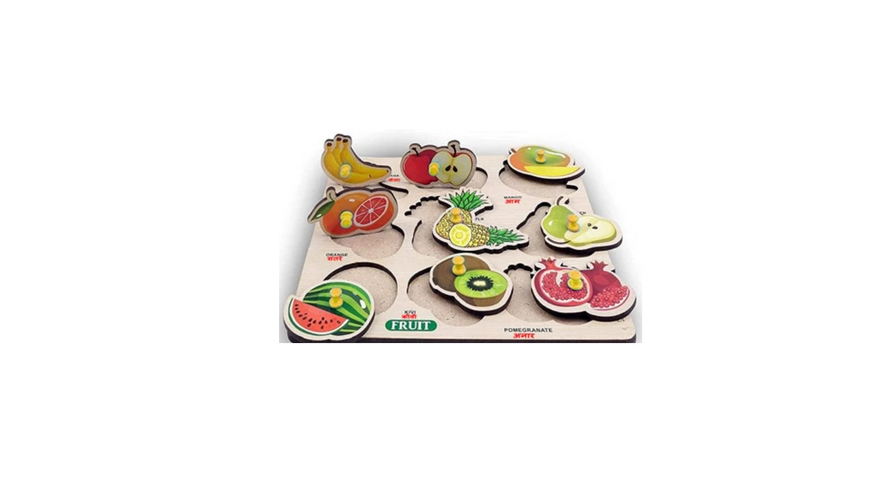 wooden knob puzzle (Fruits)