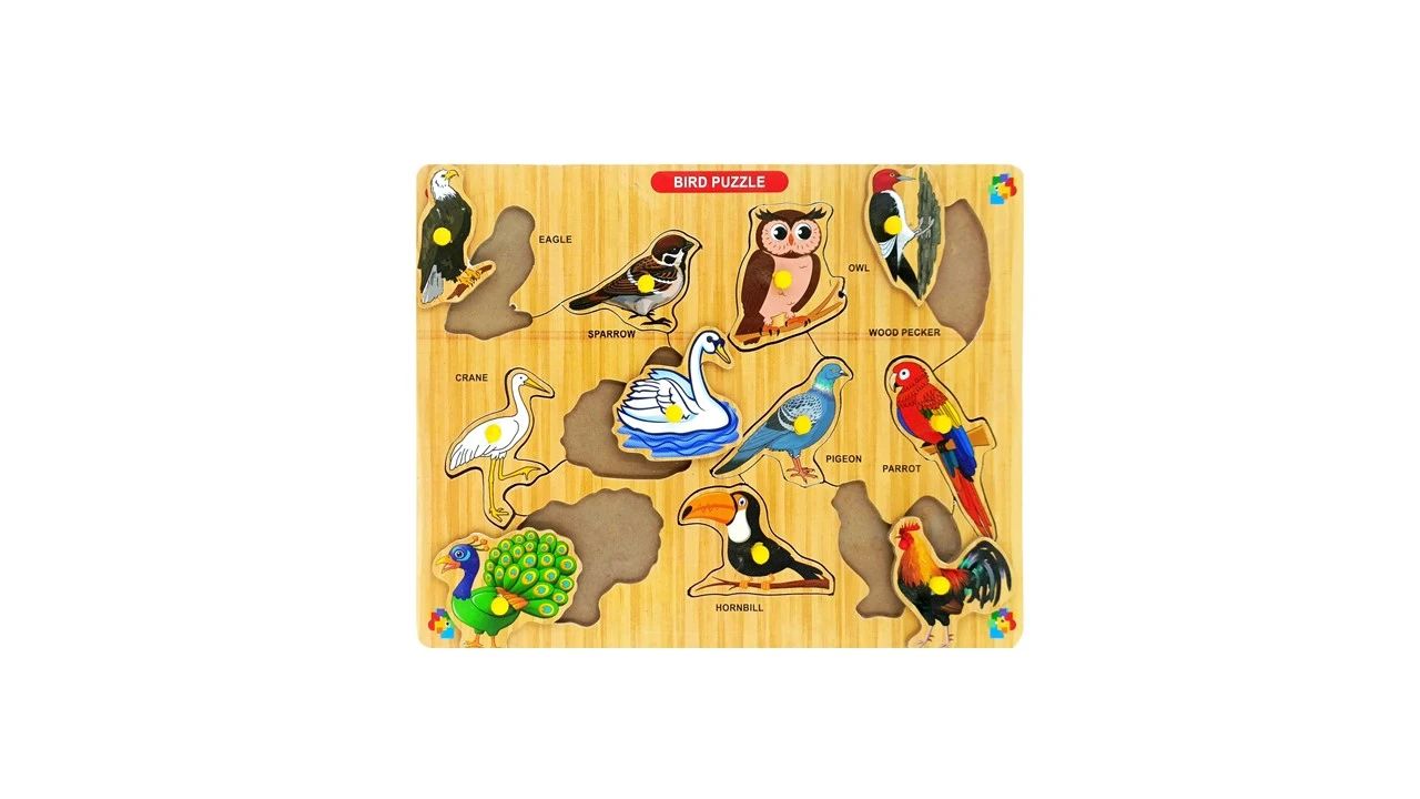 wooden knob puzzle (Birds)